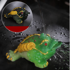 Чайна іграшка Жаба багатства Зелена середня важка