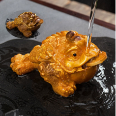 Чайна іграшка Жаба багатства Коричнева велика