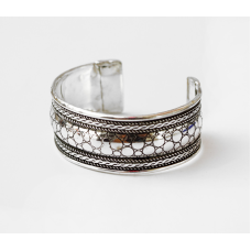 Браслет Скоба Круги білий метал