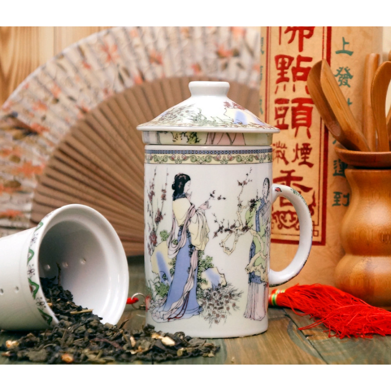 Керамічний кухоль з ситечком 300мл. No003