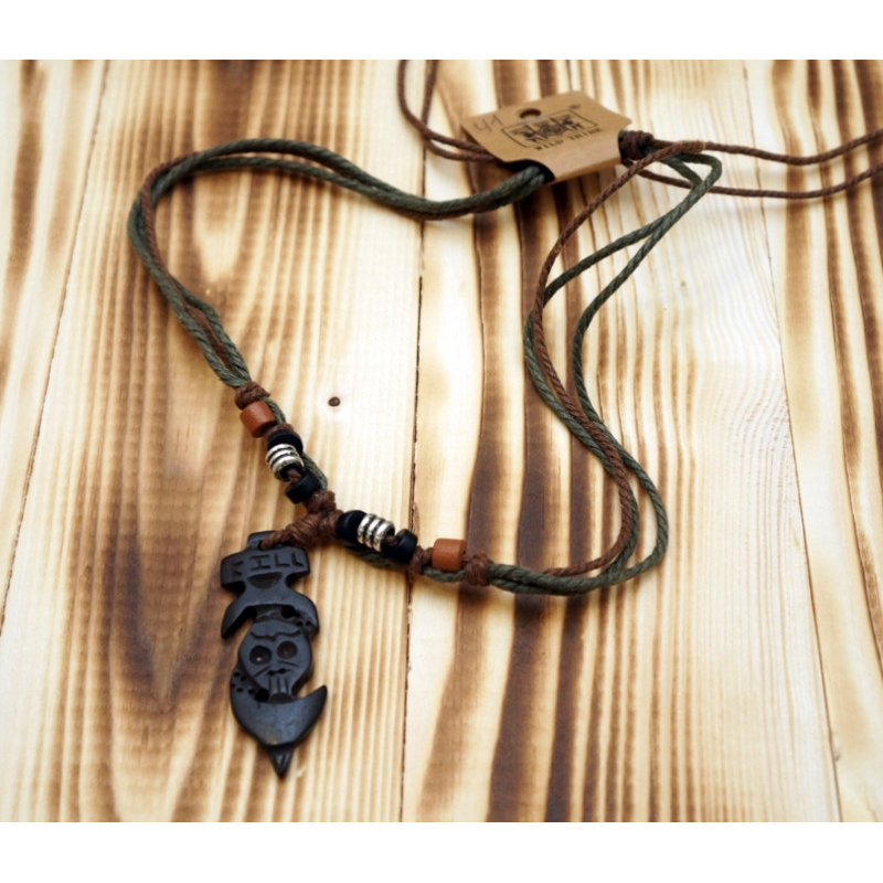 Амулет із кістки на шнурку №41