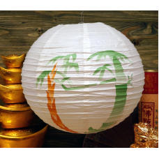 Ліхтар паперовий КУЛЯ Зелений Бамбук