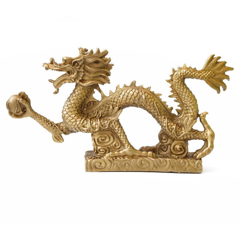 Дракон із перлиною великий бронза