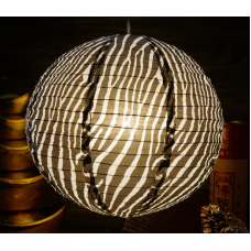 Ліхтар паперовий ШАР чорний орнамент №4