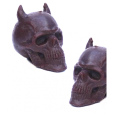 Свічка Череп з рожками коричневий