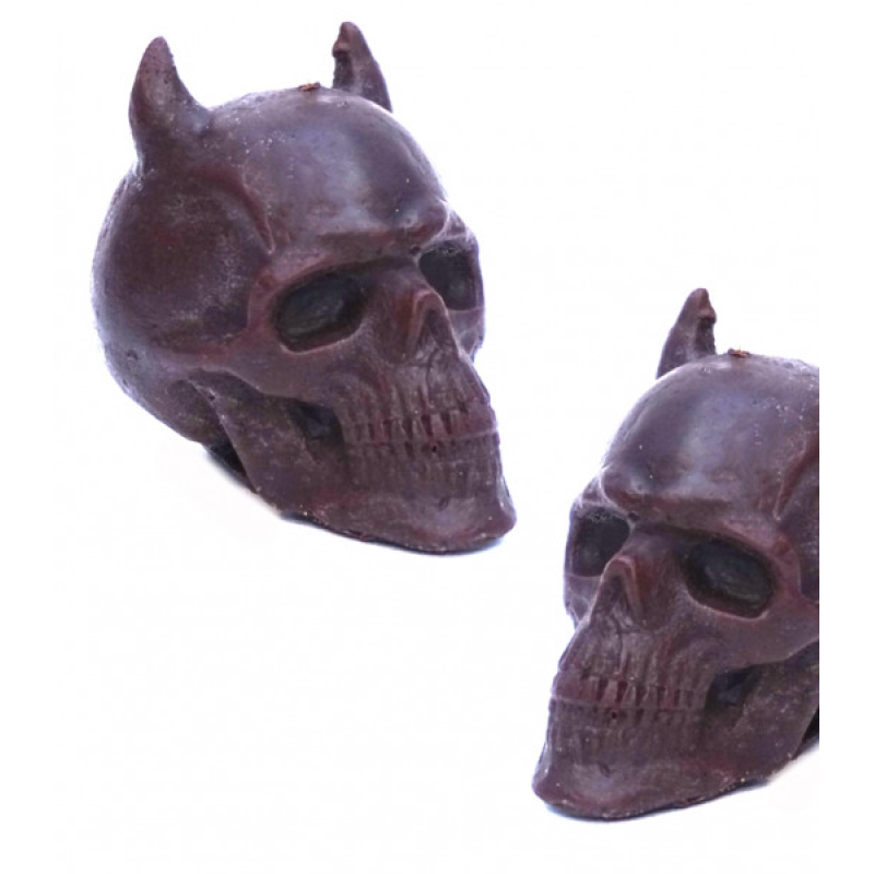 Свічка Череп з рожками коричневий Свічка Череп з рожками коричневий