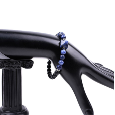 Браслет Пірамідка Лавовий камінь Лазуріт