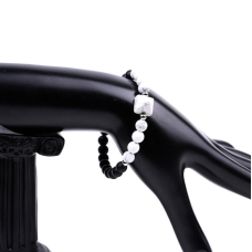 Браслет Пірамідка Лавовий камінь Говліт