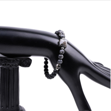 Браслет Пірамідка Лавовий камінь Лабрадорит