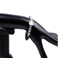 Браслет Пірамідка Лавовий камінь Гірський кришталь