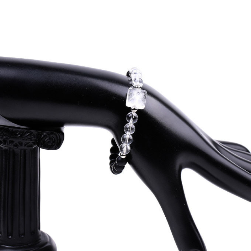 Браслет Пірамідка Лавовий камінь Гірський кришталь