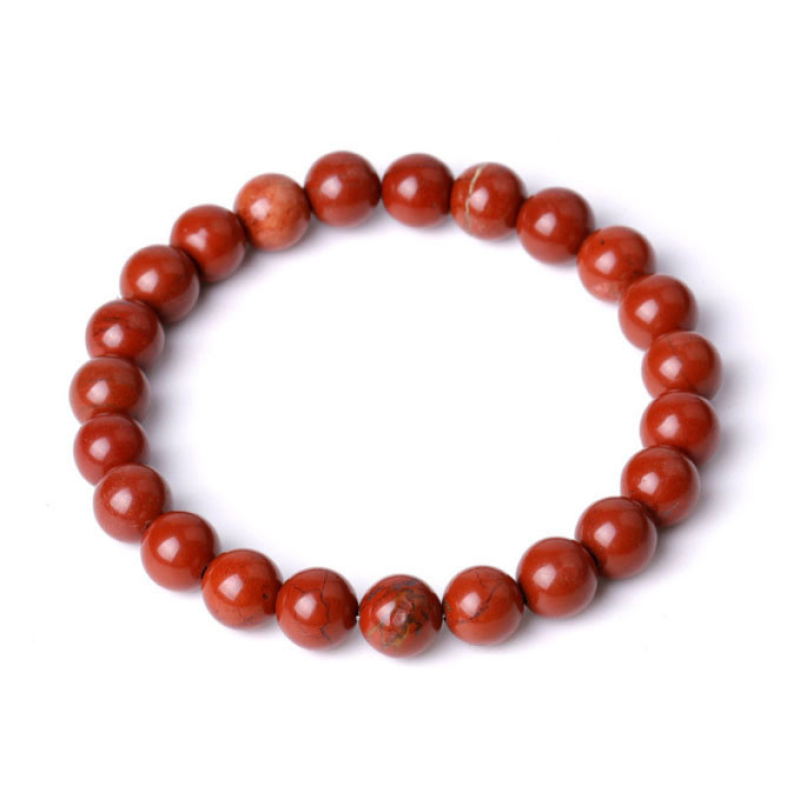 Браслет-червона яшма 8 мм.