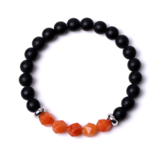 Браслет Лавовий камінь Жовтий агат