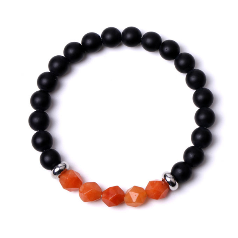 Браслет Лавовий камінь Жовтий агат