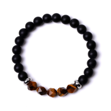 Браслет Лавовий камінь Тигрове око