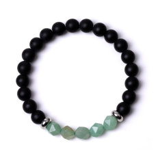 Браслет Лавовий камінь Зелений авантюрин