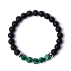 Браслет Лавовий камінь Малахіт полімерний