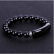 Браслет Смужка Чорний обсидіан