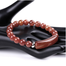 Браслет Смужка Червоний агат