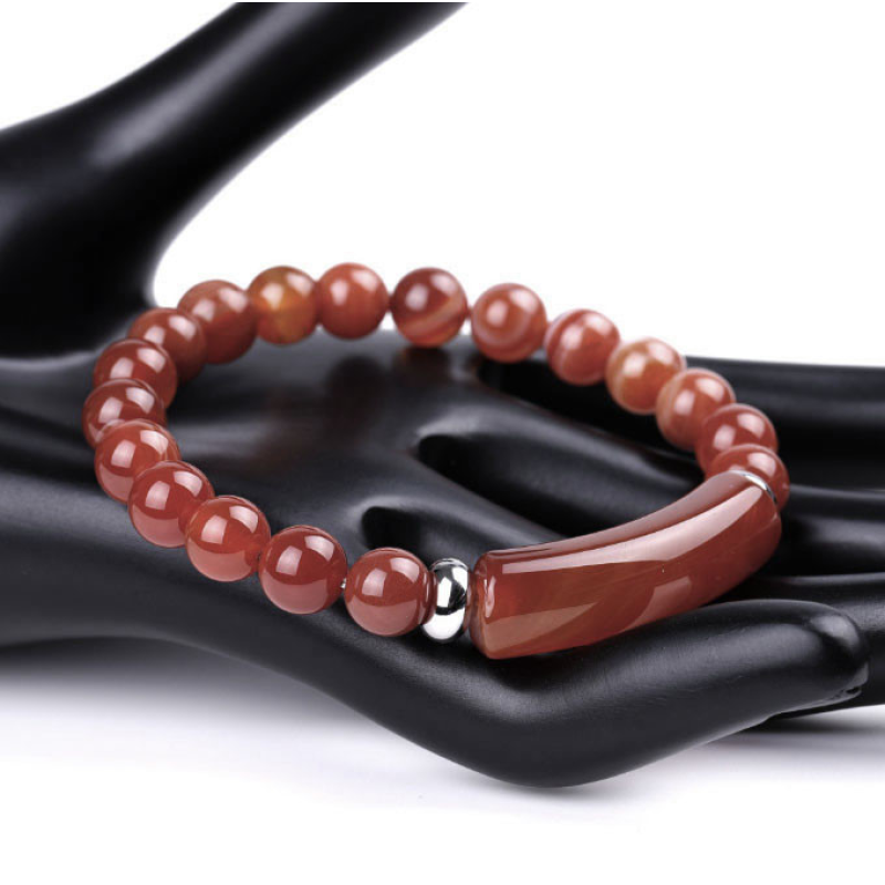 Браслет Смужка Червоний агат