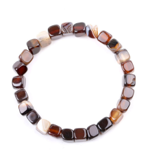 Браслет Кубики Коричневий агат