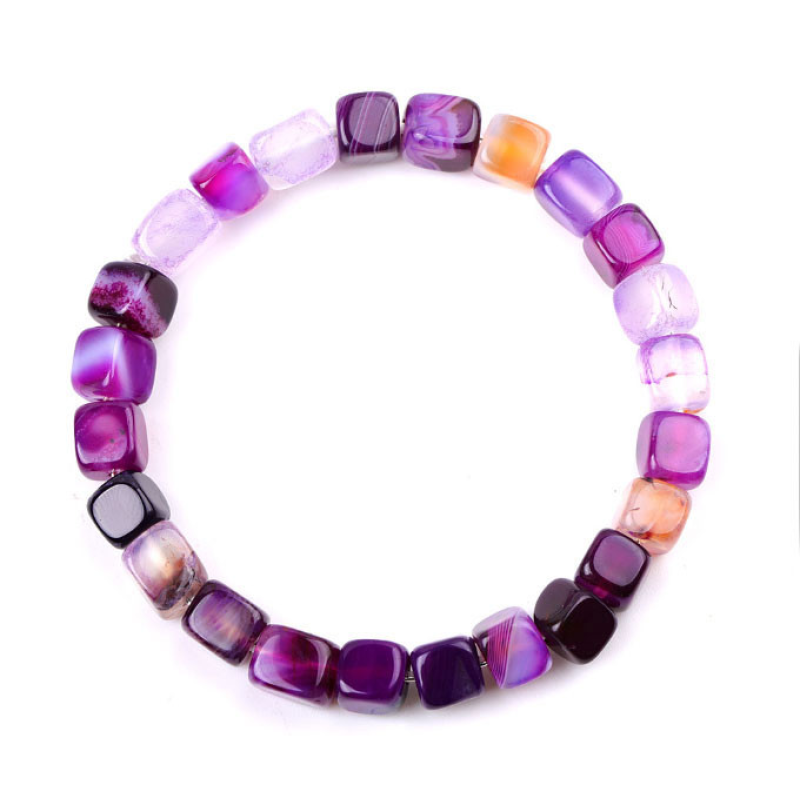 Браслет Кубики Фіолетовий флюорит