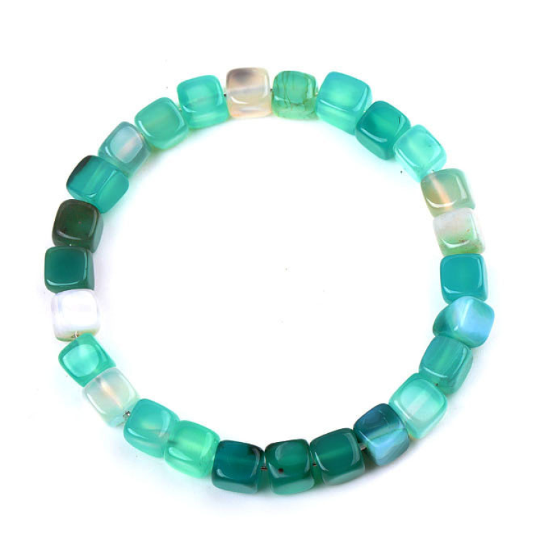 Браслет Кубики Зелений флюорит