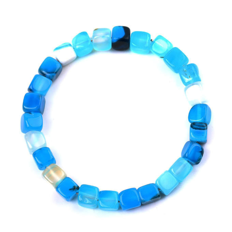 Браслет Кубики Блакитний флюорит