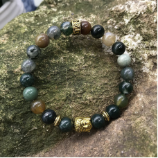 Браслет Голова Будди Індійський агат