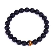 Браслет Лавовий камінь Тигрове око 8мм.