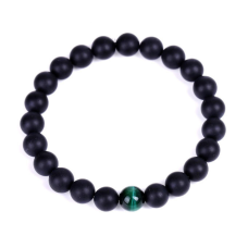 Браслет Лавовий камінь зелене Тигрове око 8мм.