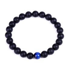 Браслет Лавовий камінь синє Тигрове око 8мм.