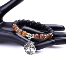 Браслет Лавовий камінь Дерево Венге Древо Життя №3