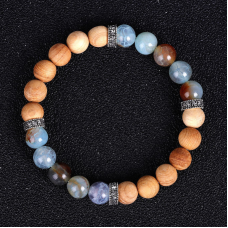 Браслет Блакитний агат Імператорське дерево