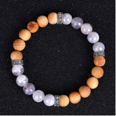 Браслет Сірий агат Імператорське дерево