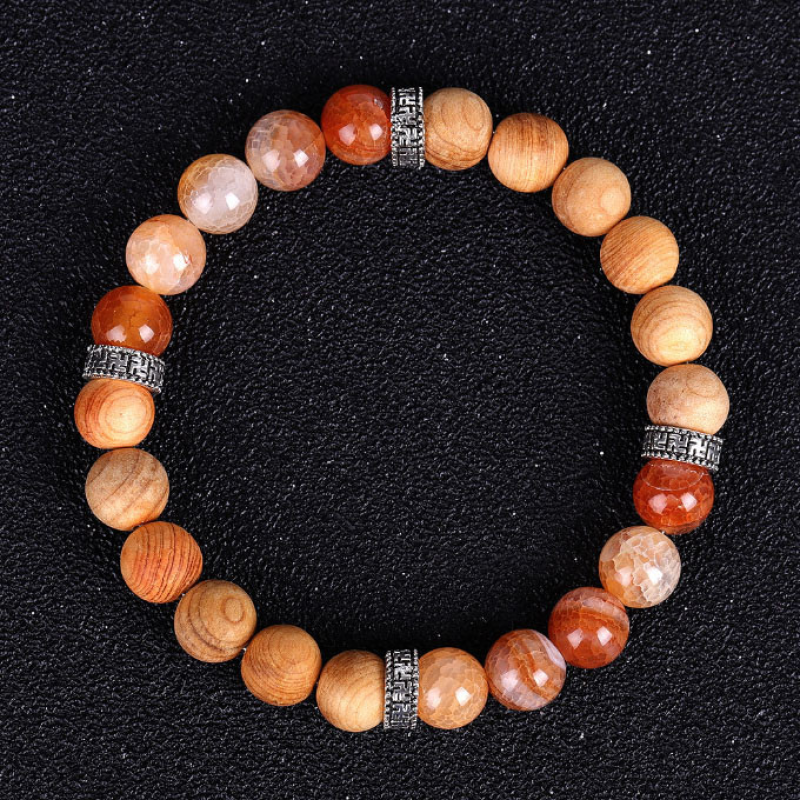 Браслет Помаранчевий агат Імператорське дерево