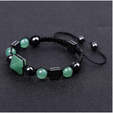 Браслет Пірамідка Гематит Зелений авантюрин