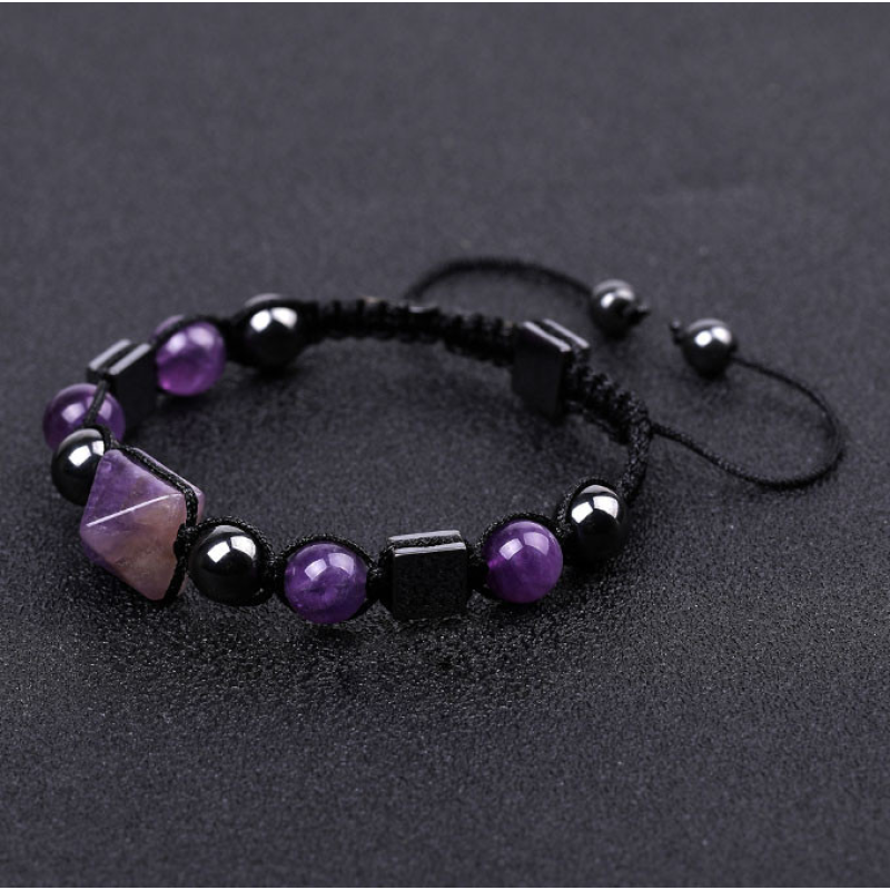 Браслет Пірамідка Гематит Аметист