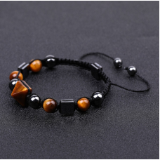 Браслет Пірамідка Гематит Тигрове око