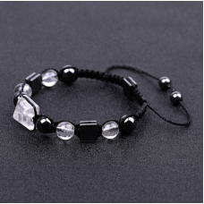 Браслет Пірамідка Гематит Гірський кришталь