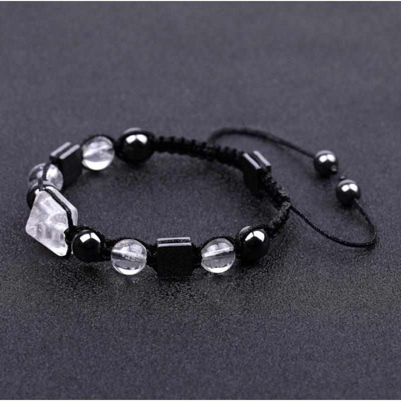 Браслет Пірамідка Гематит Гірський кришталь