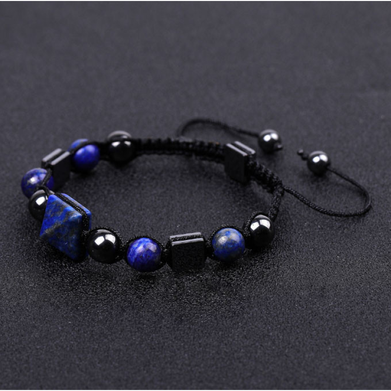 Браслет Пірамідка Гематит Лазуріт