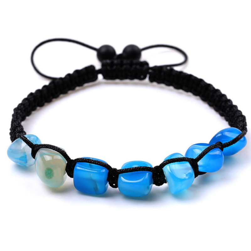 Браслет Сім каменів Синій агат