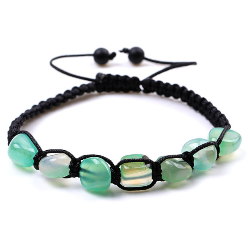 Браслет Сім каменів Зелений агат