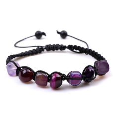 Браслет Сім каменів Фіолетовий агат