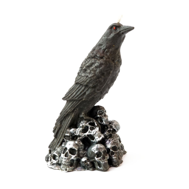 Свічка Ворон на черепах Чорна Свічка Ворон на черепах Чорна