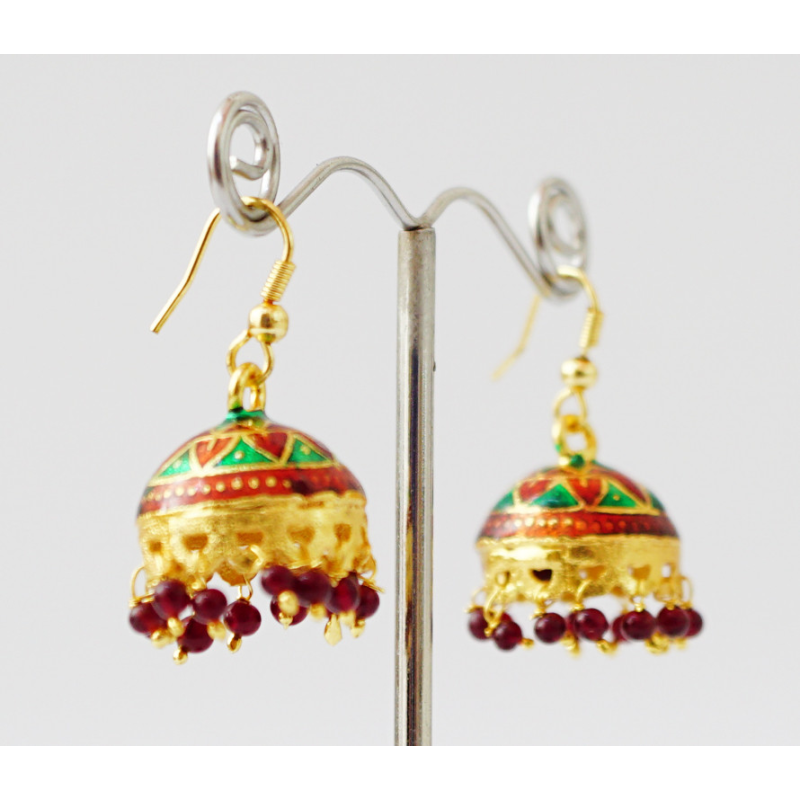 Сережки Парасолька Сундарі з емаллю середні