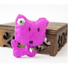 Брошка повстяна Кішка Бузкова