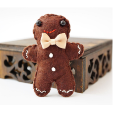 Брошка повстіяна Печиво Темно-коричневе