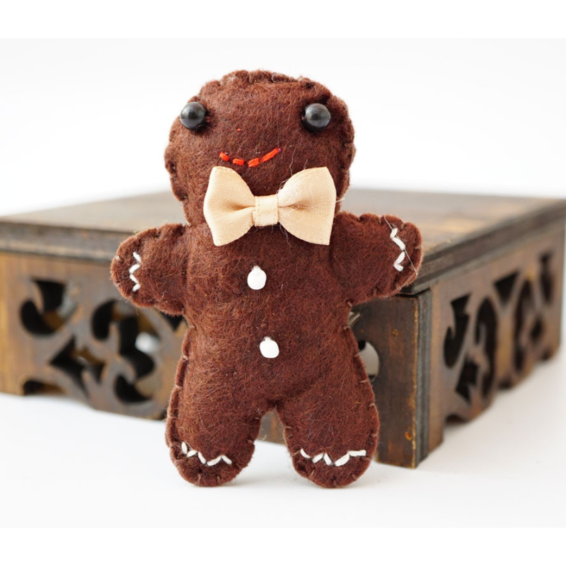 Брошка повстіяна Печиво Темно-коричневе